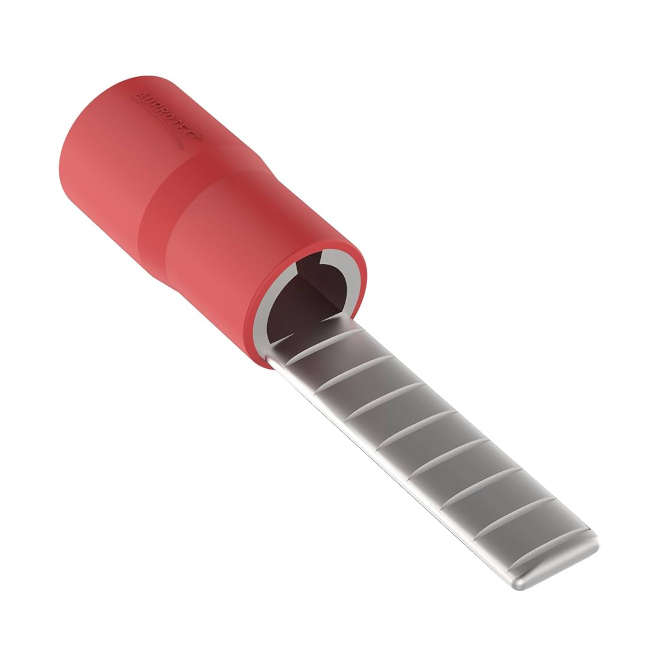 TERMINAL PRE-INSULATED VINYL FLAT PIN RED PL=10mm DBV 1.25-10