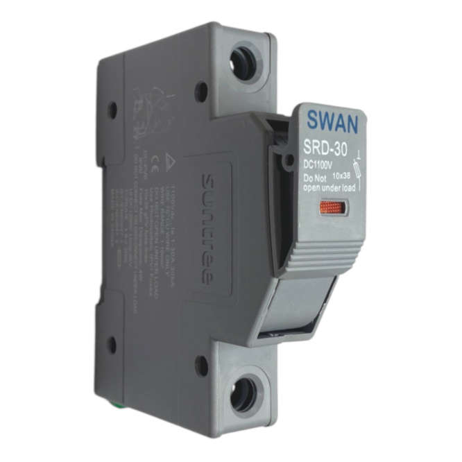 FUSE HOLDER 10x38mm 1100VDC 30A DC-SRD-30-FH