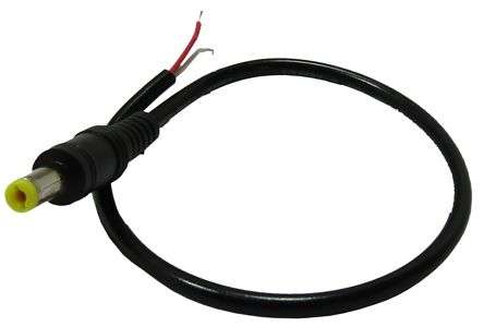 2.1x5.5x9mm DC SOCKET IN-LINE OPEN LEAD 300MM  170137