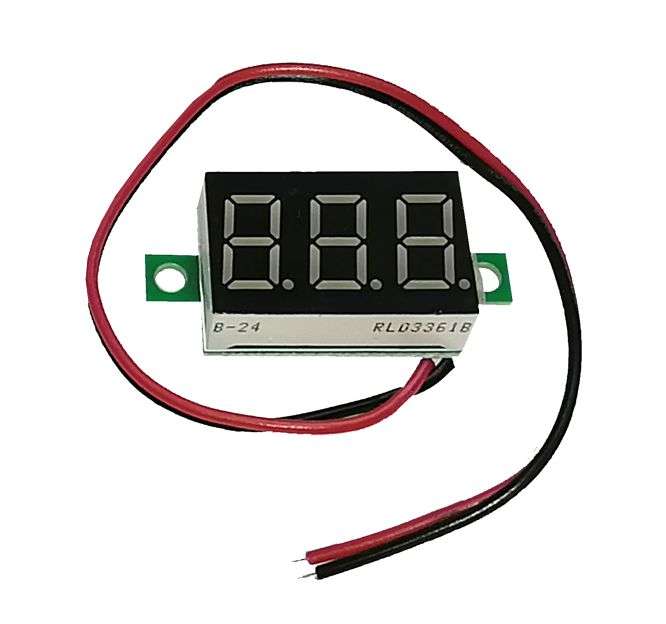 MINI DC VOLTMETER 2.5-30V PANEL MOUNT RED  190906