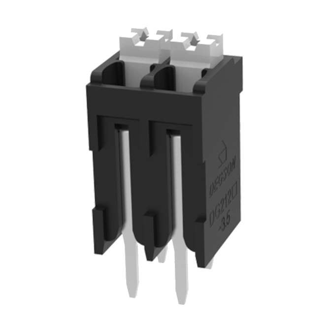 PCB SPRING TERMINAL BLOCK STR P=3.5 2W BLACK DG212V-THR-3.5-02P-13-100Z(H)