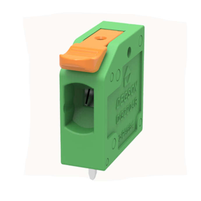 PCB SPRING TERMINAL BLOCK 32A 400V P=5.0 DG2204R-5.0-01P-14-00Z(H)