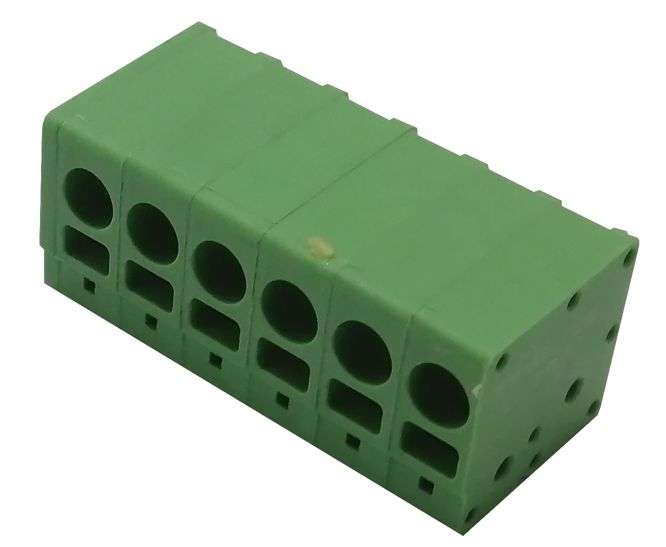 PCB SPRING TERMINAL BLOCK P=5.0mm 6W GREEN DG271V-5.0-06P-14-00A(H)