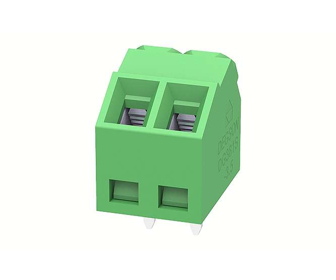 TERMINAL BLOCK PCB 2W P=3.5 45D GR DG381S-3.5-02P-14-00A(H)