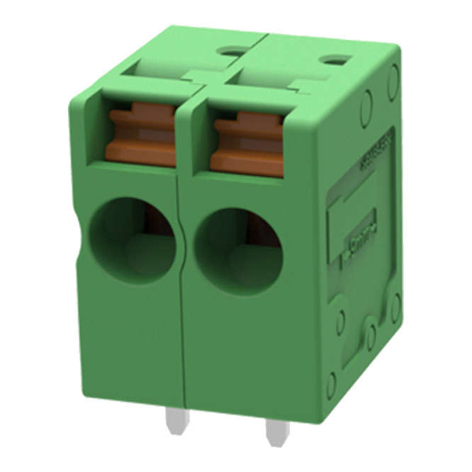 R/A PCB TERMINAL BLOCK SNAP-IN 2W P=5mm GREEN DGPS2.5FR-5.0-02P-1400Z(H)
