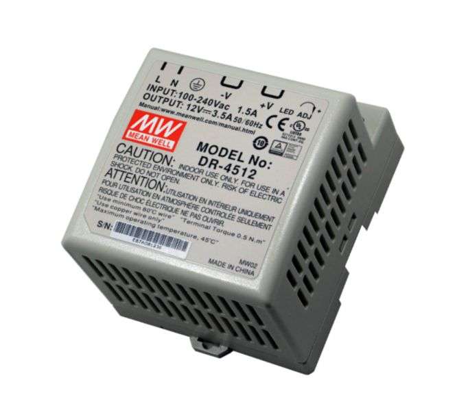 POWER SUPPLY D/R I=220 O=12VDC 3.5A DR-4512