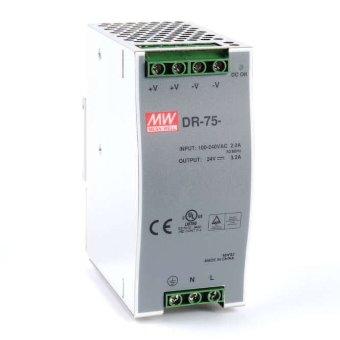 POWER SUPPLY D/R IN=230VAC OUT=12VDC 6A3 75W DR-75-12