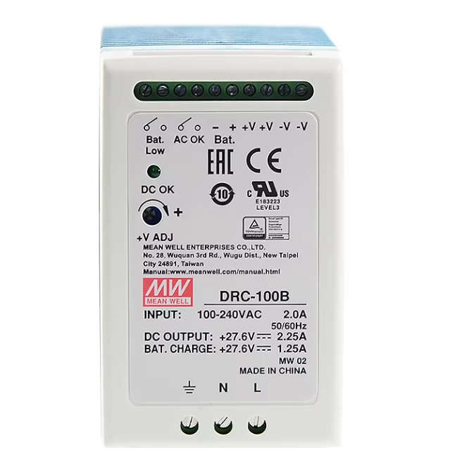 POWER SUPPLY D/R IN=230V OUT=27.6V 2.25A DRC-100B