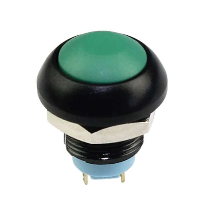 M12 PUSH BUTTON SWITCH N.O. SPST GREEN IP67 DS-12B-GREEN