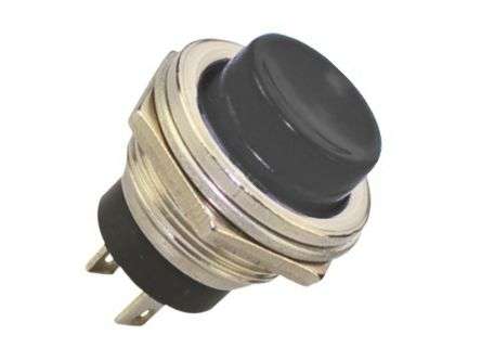 PUSH BUTTON SWITCH N.O. SPST 3A BLACK M16 D=19mm  DS-212-BK / 170785