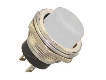 PUSH BUTTON SWITCH N.O. SPST 3A WHITE M16 D=19mm DS-212-WT