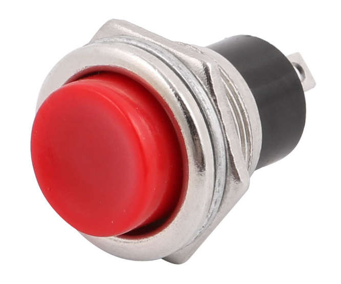 PUSH BUTTON SWITCH N.C. SPST 3A RED M16 D=19mm DS-212C-RD