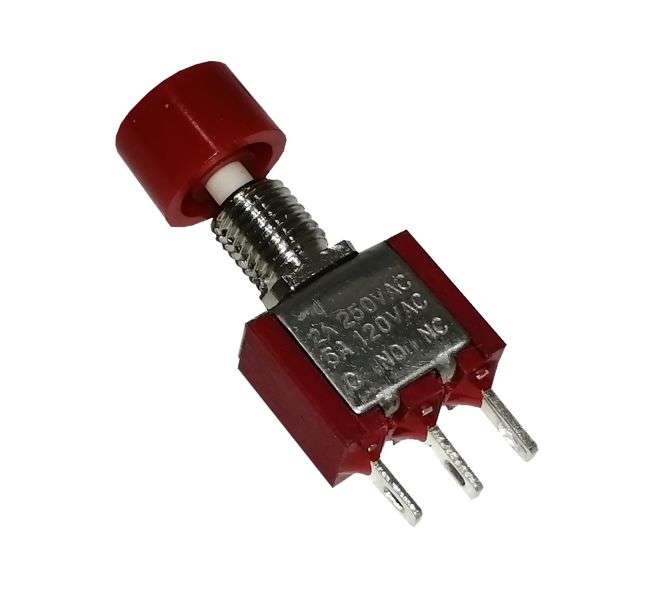 P/B SWITCH NO MOM (ON) SOL-TAG WITH RED CAP=10mm DS-612
