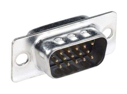 PLUG D-SUB 15W VGA SOLDER PANEL MNT METAL YCS15P *A*