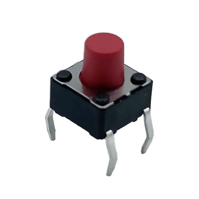 PCB TACTILE PUSH BUTTON SWITCH 6x6mm H=7.0mm RED DTS-63R-V