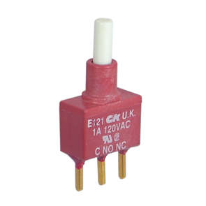 PUSH BUTTON SWITCH SPDT ON-MOM PCB E121SD1CGE