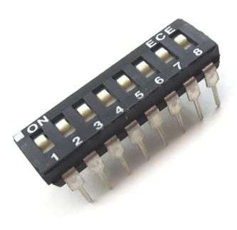 DIP SWITCH 8-POLE 100mA L/PROFILE EAM108E