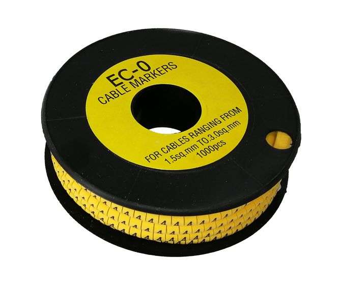 CABLE MARKER 4 YELLOW OD 1.5 - 3mm2 EC-TYPE 190560(EC-0-4)
