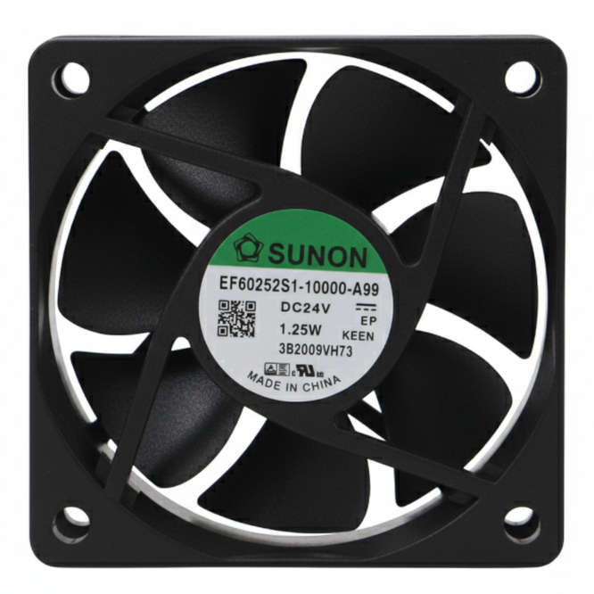 24VDC AXIAL COOLING FAN 60sqx25mm SLV 23.5CFM LEAD EF60252S1-10000-A99