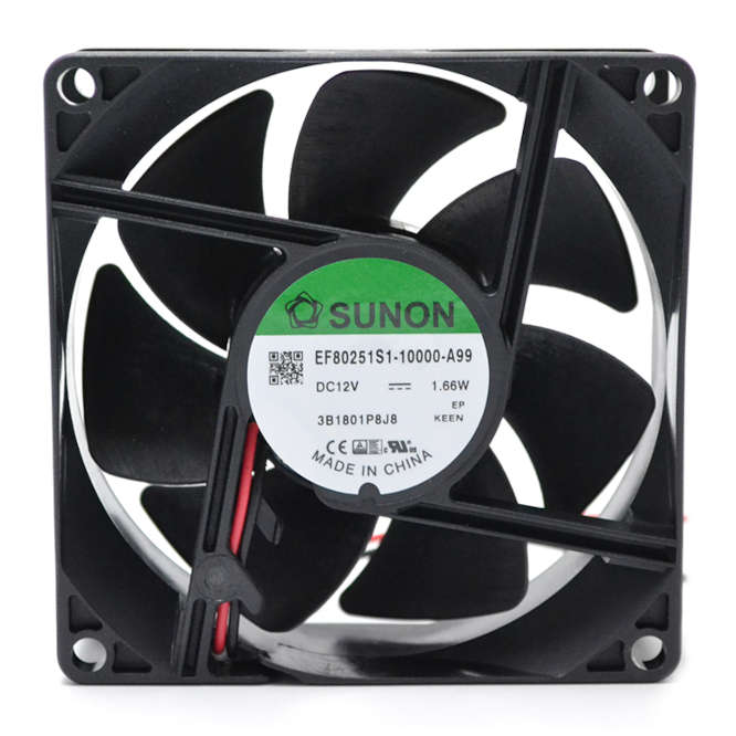12VDC COOLING AXIAL FAN 80sqx25mm SLV 41CFM LEAD EF80251S1-10000-A99