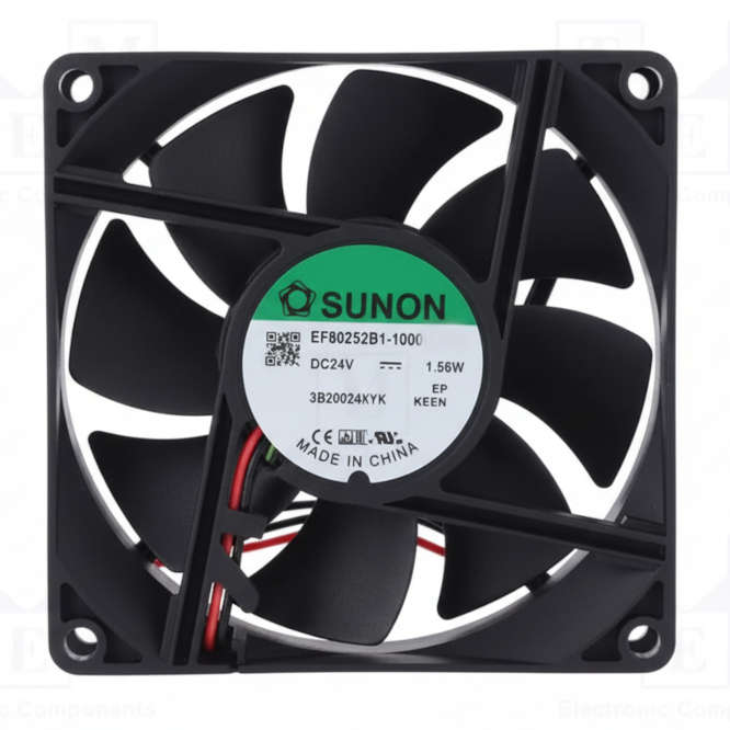 24VDC AXIAL FAN 80sqx25mm BAL 41CFM LEAD EF80252B1-10000-A99
