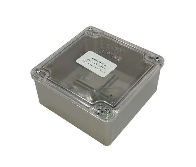 PLASTIC ABS ENCLOSURE GREY 120x120x58MM CF/L EHJ17-FLC