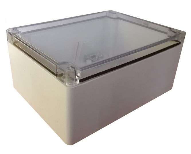 IP65 ABS ENCLOSURE CLEAR LID 200x120x75mm 11-1T(F1)