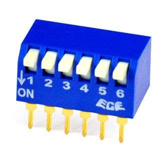 DIP SWITCH PIANO 6-POLE PCB EPG106A