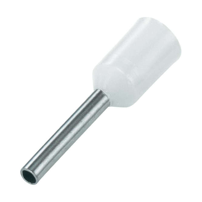 BOOT LACE FERRULE WHITE CSA=0.5mm2 CL=8mm PL=14 EVN0508(1)