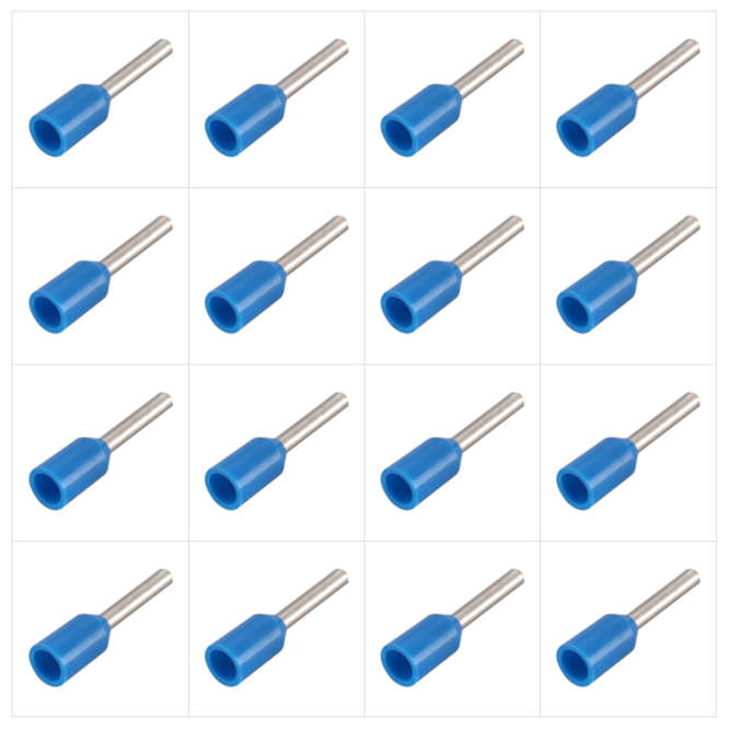 BOOTLACE TERMINAL BLUE CSA=2.5mm2 CL=10mm PL=17 1K/BAG EVN2510-BLUE