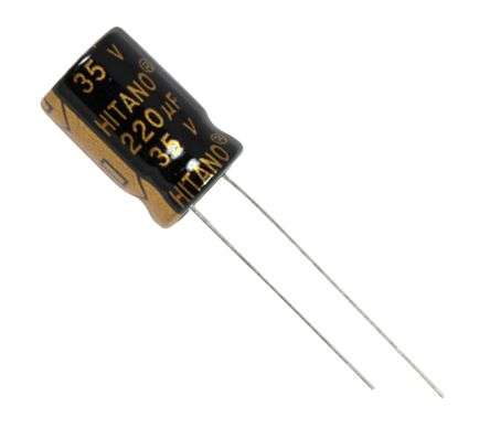 ELECTROLYTIC CAPACITOR RADIAL 220uF 35V HT 10x16 P=5 EXR221M35B 10x16