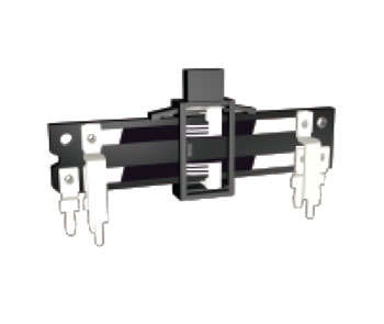POT SLIDE LIN 500K T=20mm DUAL F-2072-B500K-4CSTFP