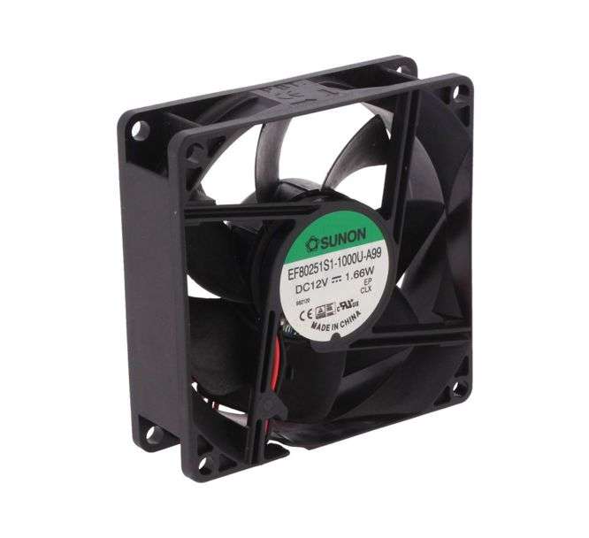 FAN 80x80x25mm 12VDC SLEEVE 120mA 41CFM  EF80251S1-10000-A99