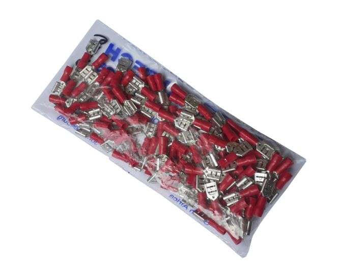 TERMINAL PRE-INS RD 6.35mm FEM 100/BAG  FDD 1.25-250 / 170481 *DBK*