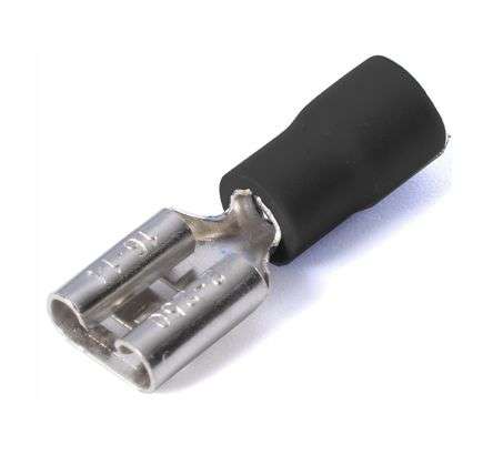 PRE-INSULATED PVC TERMINAL SOCKET BK 6.35  FDD 2-250 (BLACK) *DBK*