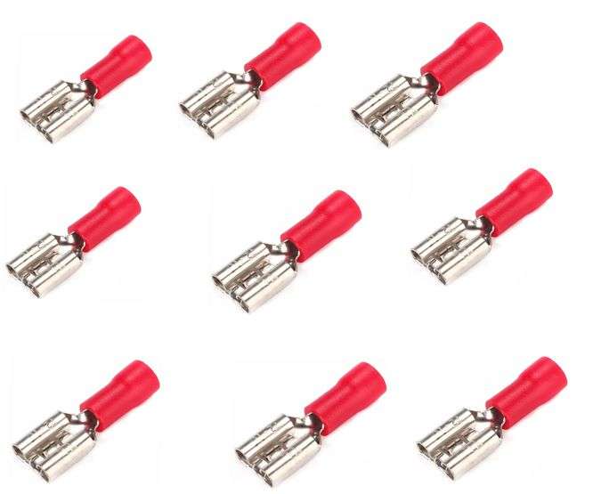 SOCKET PRE-INS CRIMP TERMINAL RED 4.8mm MPQ=10  FDD 1.25-187(5) / 190108 *DBK*
