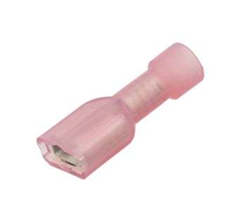 FULL INSU. NYLON TERMINAL 6.35mm RED - DEBULK FDFN1.25-250