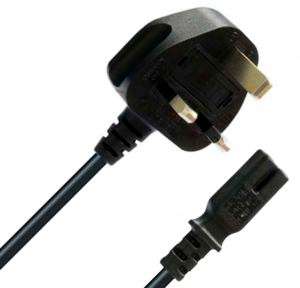 LEAD FIG8 TO UK 13A PLUG 1.3m LEAD-UK-FIG8-1.3-BK