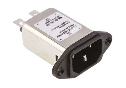 C14 IEC, EMI FILTER PLUG MALE P/M 250V 10A 400MHZ  FN 9222-10/06