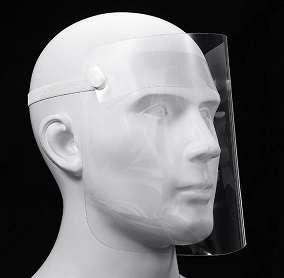 CLEAR FACE SHIELD 0.5MM CLEAR WITH BLACK BRAID  FACE SHIELD-2