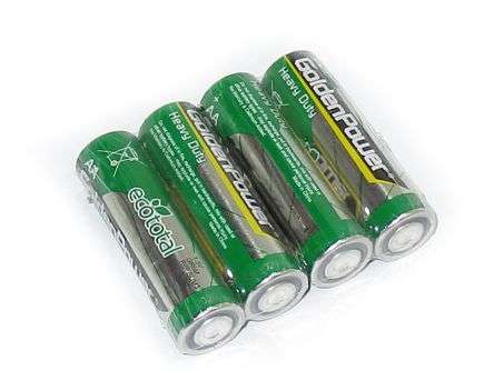 R6=AA= BATTERY 1.5V 4/PACK; MANGANESE EHD  GR6M *A*
