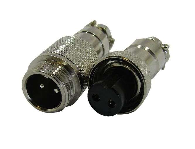 2W 12mm MINI-MIC-PLUG AND SOCKET CONNECTOR  GX12-2P / 190376