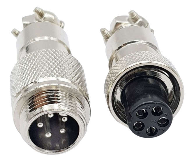 M13 5W MINI-MIC-PLUG AND SOCKET CONNECTOR SET GX12-5P