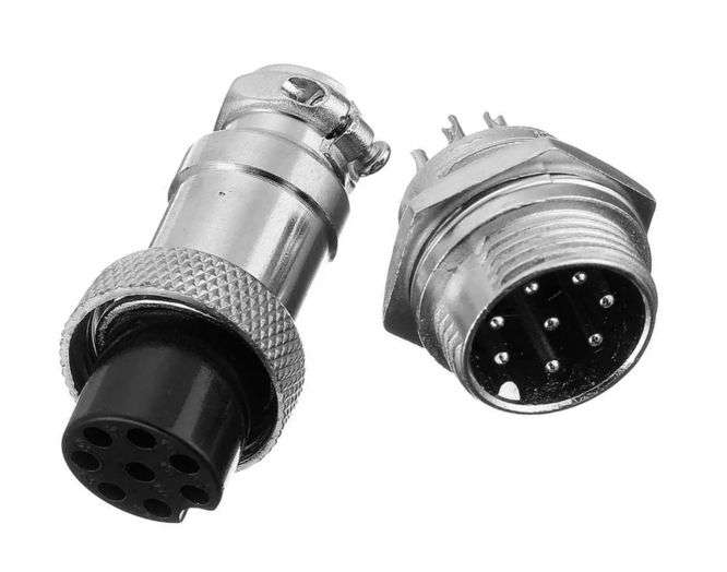 M16 8W MINI-MIC-PLUG AND SOCKET CONNECTOR SET GX16-A-8PS