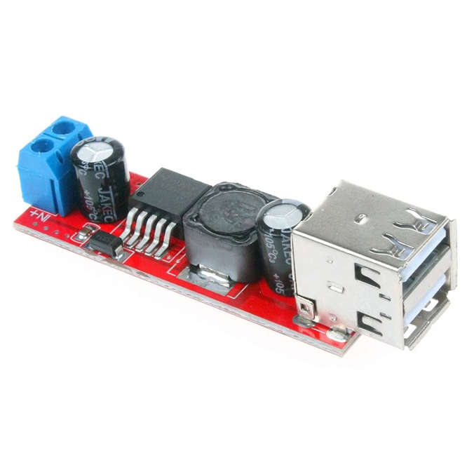 DC-DC BUCK CONVERTER I=9-36V FIXED 5V, 2xUSB 5V@3A H6A3