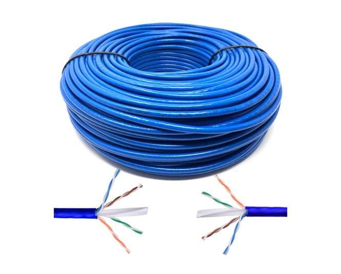CAT6 UTP ETHERNET CABLE CCA 8C SOLID BLUE - 100M/ROLL H726UTPS-BL