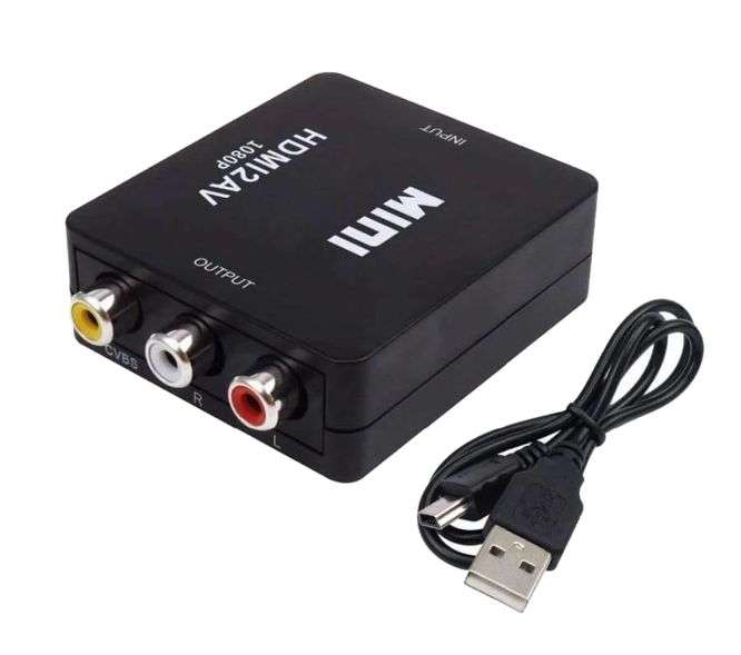 HDMI TO AV CONVERTER ADAPTER 1080P HD - BLK  HDMI2AV / 190447