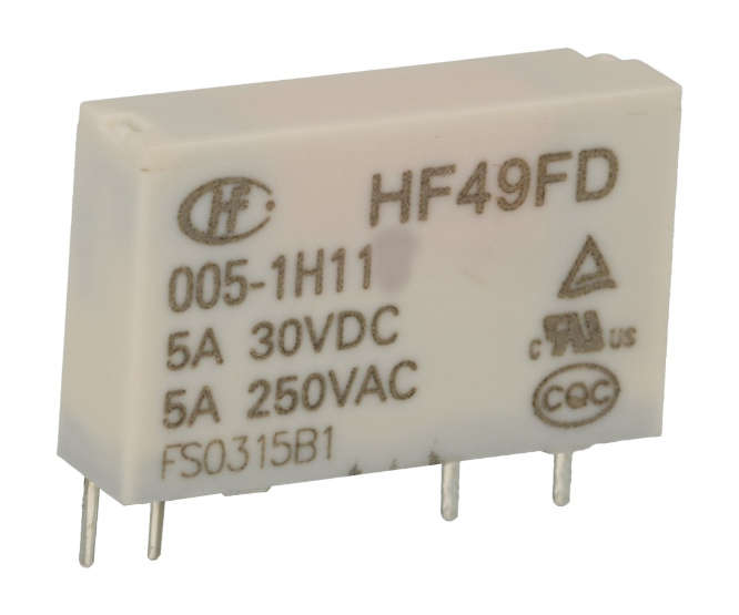 RELAY SIL/SIP SPST 5V 5A PCB HF49FD/005-1H11