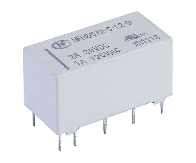 PCB MOUNT LATCHING RELAY DPDT 2A 12V RECT 10PIN HFD2-012-S-L2-D