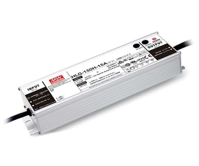 POWER SUPPLY ENCL. LED I=220 O=12V 12.5A 150W HLG-150H-12A